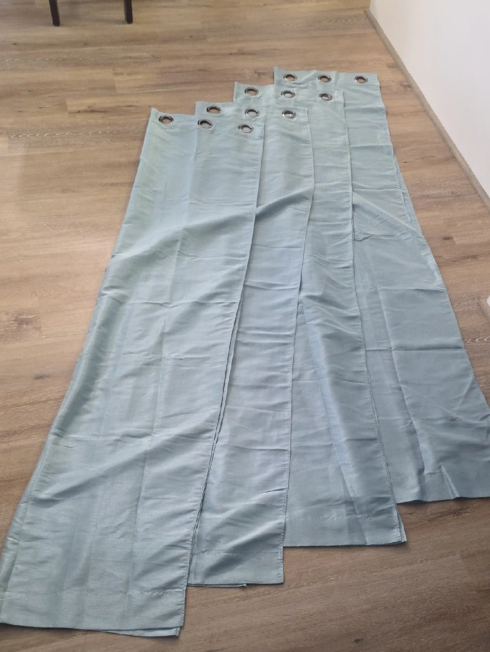 4-Piece Light Aqua Blue Grommet-Top Curtain Panels